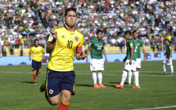 James Rodríguez suma dos goles en las Eliminatorias. FOTO AFP