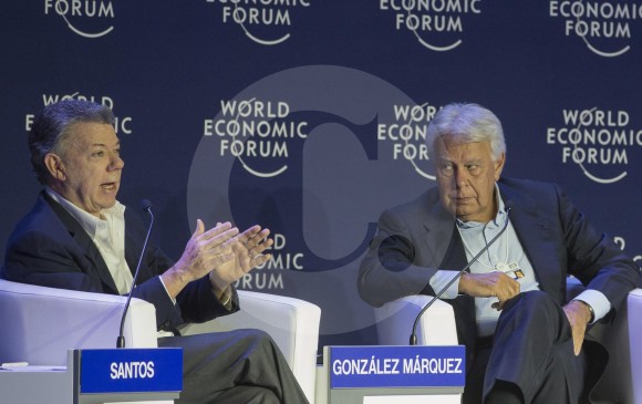 El expresidente español Felipe González expresó su apoyo al proceso de paz y criticó a los que se oponen al mismo. FOTO donaldo zuluaga