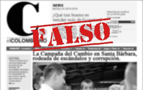 Manipulan portada de EL COLOMBIANO con falsa noticia de Santa Bárbara