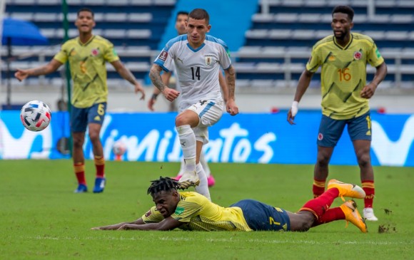 Colombia perdió 0-3 ante Uruguay en el Metropolitano por la tercera fecha de la Eliminatoria. FOTO JUAN ANTONIO SÁNCHEZ