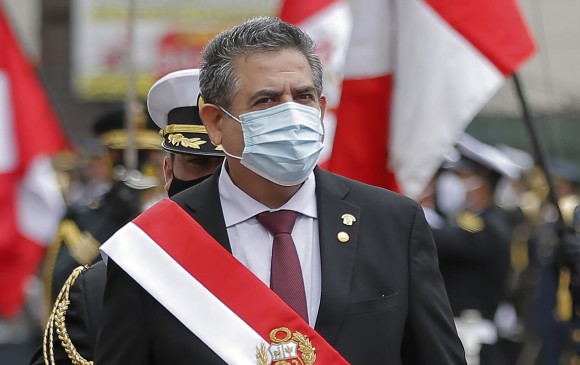 El hasta este domingo presidente de Perú, Manuel Merino. FOTO AFP