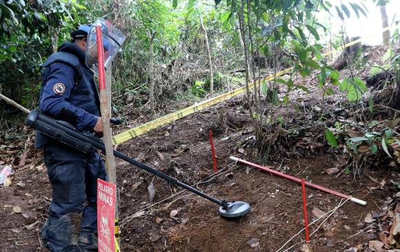 Son 688 los municipios del país con reportes de accidentes con minas antipersonal, de los cuales al menos un centenar requieren y reclaman desminado humanitario. FOTO julio cesar herrera