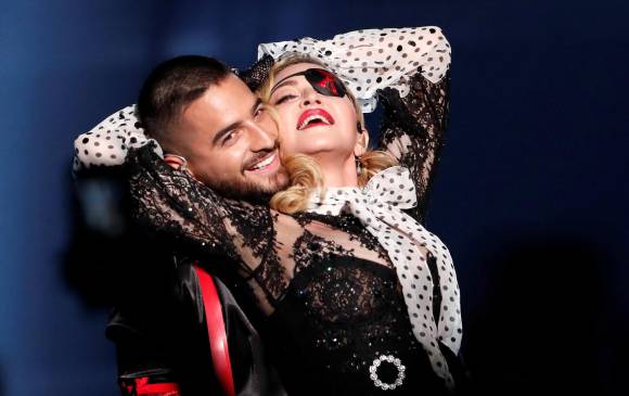 Maluma y Madonna estrenaron su primera colaboración, Medellín, a mediados de abril. Foto: Reuters 