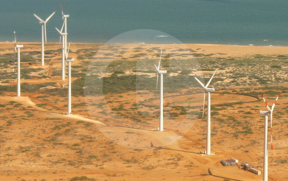 El Parque Eólico Jepírachi de EPM, en La Guajira, es el primero construido en el país. Tiene 15 aerogeneradores de 1,3 MW con una capacidad instalada de 19,5 MW. FOTO archivo el colombiano