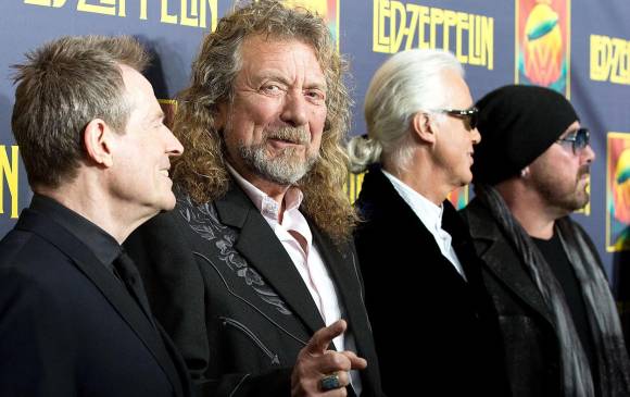 De izquierda a derecha: John Paul Jones, Robert Plant, Jimmy Page y Jason Bonham, hijo de John Bonham. FOTO archivo