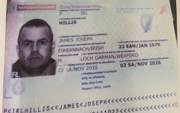 Con este pasaporte ingresó James Joseph Hillis a Colombia, a finales del año pasado. FOTO CORTESÍA