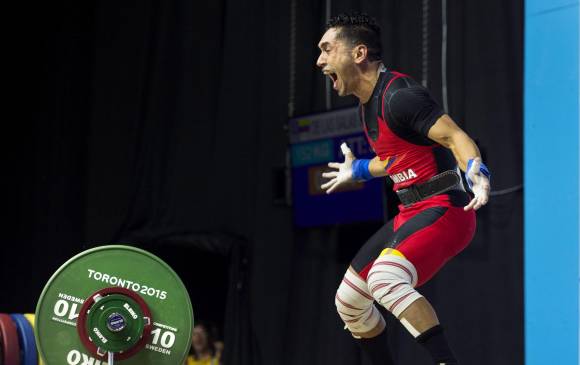 Habib de las Salas, haltero oriundo de Barranquilla, primer colombiano en ganar en el Panamericano. FOTO ap