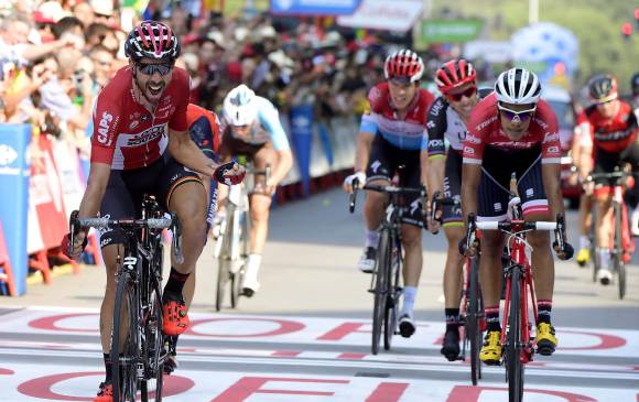 Pantano fue gran animador de la etapa 19 de la ronda española. Estuvo en la fuga del día y al final arribó segundo, detrás de Thomas De Gendt, quien ya suma victorias en las tres grandes. FOTO AFP
