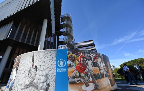 Esta vista general muestra el exterior de la sede del Programa Mundial de Alimentos (PMA) en Roma, el 9 de octubre de 2020. FOTO AFP