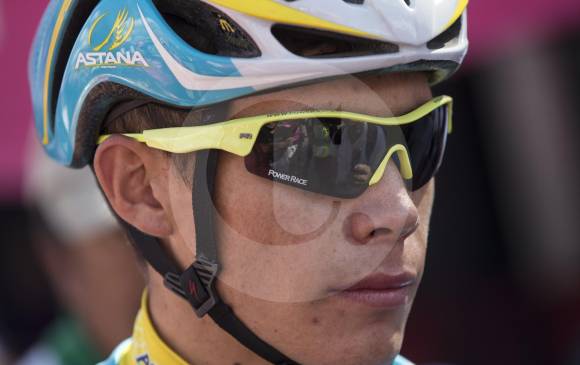 El ciclista colombiano Miguel Ángel López, del equipo Astana, se cayó en la segunda etapa de la Vuelta a España. FOTO Julio César Herrera