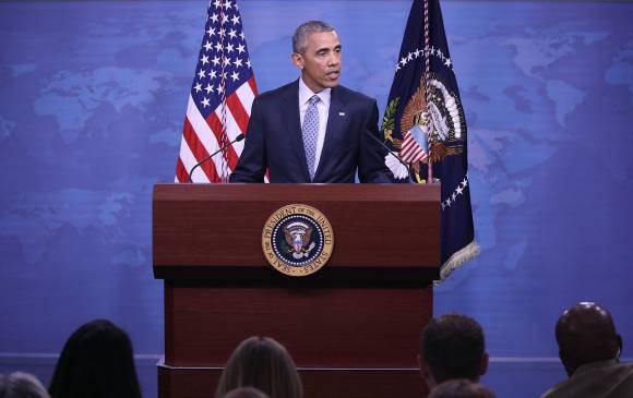 El presidente de Estados Unidos, Barack Obama, recordó durante la rueda de prensa que desde hace un año los yihadistas no han ganado territorio. FOTO AFP