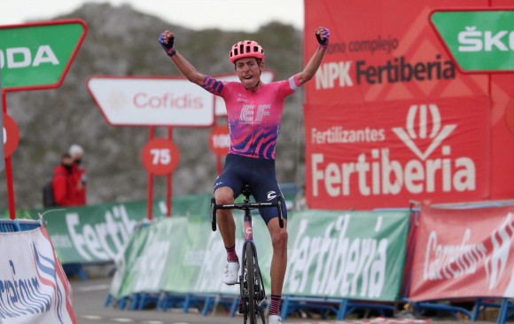 Hugh Carthy (EF), ganador de la Etapa 12 de la Vuelta a España. FOTO EFE