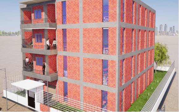 Modelo en 3D de la nueva sede de Uniminuto en África. FOTO Cortesía