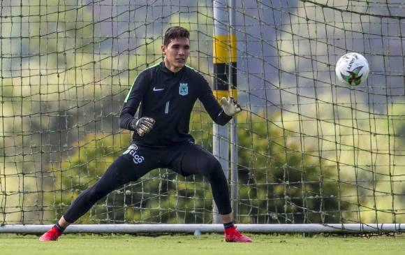Aldair Quintana sería opción en la titular del arco verde. No obstante, Juan Carlos Osorio solo oficializará los once inicialistas antes del juego contra Bucaramanga. FOTO JUAN ANTONIO SÁNCHEZ