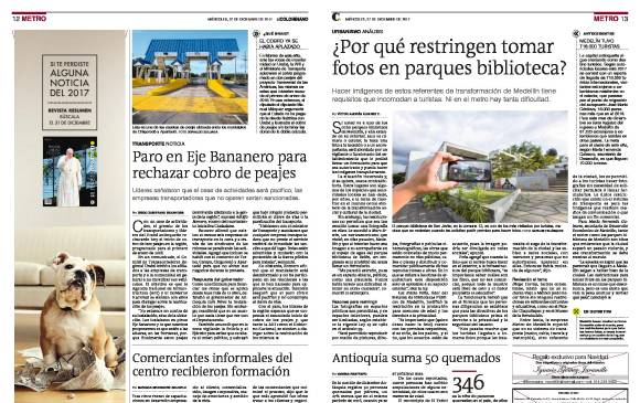 La denuncia la hizo EL COLOMBIANO en su edición del 27 de diciembre de 2017.