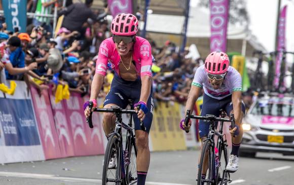 Rigoberto Urán y Daniel Martínez, durante el Tour Colombia del año pasado. FOTO JUAN ANTONIO SÁNCHEZ