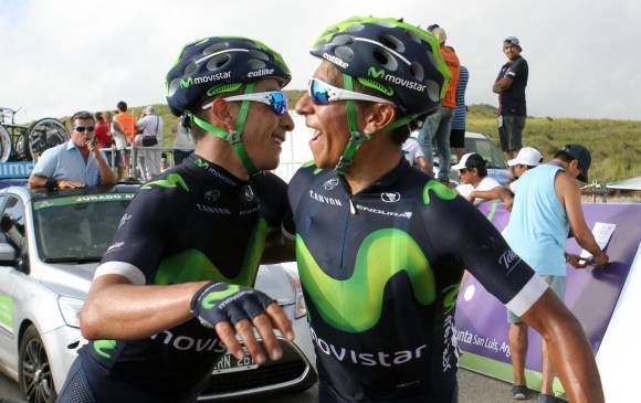 Nairo acompañó en el podio a su hermano, Dayer, cuando conquistó el Tour de San Luis 2016. FOTO COLPRENSA