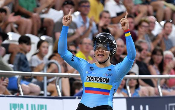 Bayona le entregó el segundo oro a Colombia en la Copa Mundo, luego del obtenido por Kevin Quintero. Foto: EFE