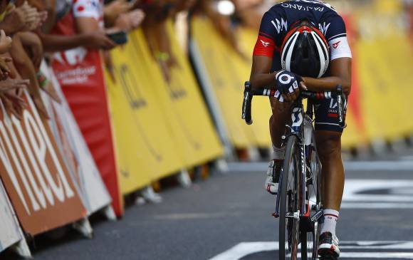 Járlinson Pantano fue el mejor de Colombia ayer en el Tour, pero su costo fue alto, llegó casi “muerto” a la meta. FOTO reuters