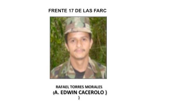 El Ejército confirmó la muerte en combates de Rafael Torres Morales, alias “Edwin Cacerolo”, cabecilla del frente 17 de las Farc. FOTO CORTESÍA