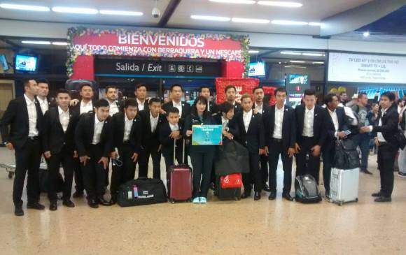 Delegación de Tailandia en su llegada al aeropuerto José María Córdova de Rionegro. FOTO Cortesía 