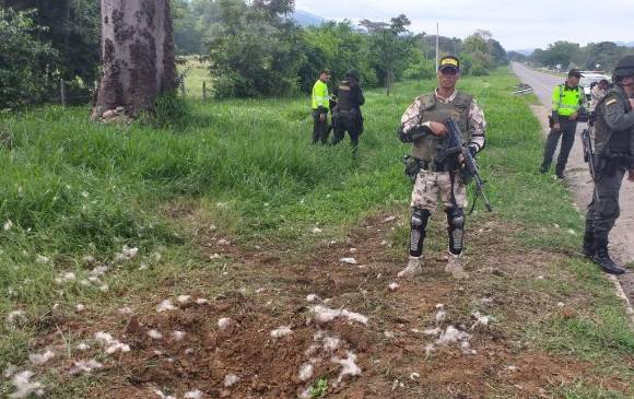 Imagen tras la detonación controlada del explosivo