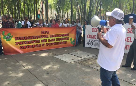 El plantón que se realizó en Medellín reiteró el apoyo a la causa de los mineros ancestrales. FOTO CORTESÍA