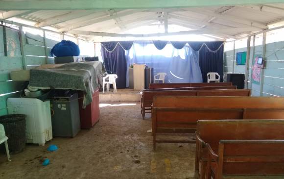 En el templo de la vereda El Botón varias personas se refugiaron. FOTO JAIME PÉREZ