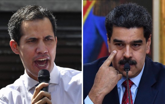 Juan Guaidó y Nicolás Maduro. FOTOS AFP