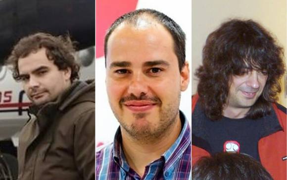Ángel Sastre, Antonio Pampliega y José Manuel López. FOTO AFP