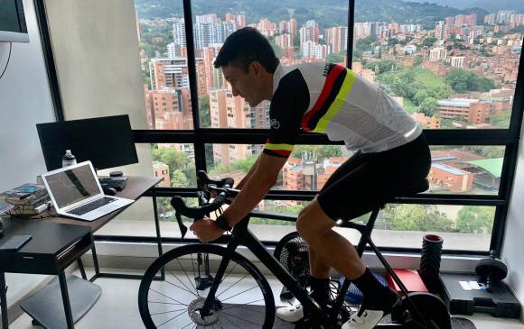Barrera, feliz de correr gracias al ciclismo virtual. FOTO CORTESÍA