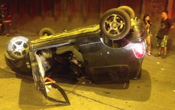 Este fue el accidente que aprovecharon los habitantes de calle para asaltar a los turistas. FOTO CORTESÍA