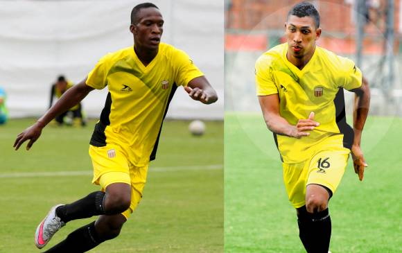 Yonatan Murillo, lateral izquierdo, y Cristian Arrieta, quien juega por la derecha, serán titulares este domingo frente al Medellín en el Parque Estadio Sur. FOTOS Manuel Saldarriaga