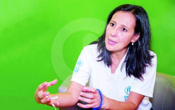 Rocío Castañeda es una de las líderes de la campaña Somos Panas Colombia que ha desarrollado durante este año la Agencia de las Naciones Unidas para los Refugiados. FOTO Carlos velásquez