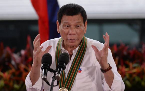 Rodrigo Duterte, presidente de Filipinas. FOTO AFP
