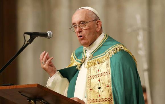 El Papa Francisco llegó a la catedral de San Patricio en la tarde de este jueves. FOTO Reuters