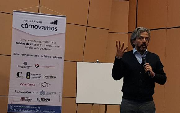 Juan Daniel Oviedo, director del Dane, durante la exposición en la mesa de trabajo del programa Aburrá Sur Cómo Vamos. FOTO ISOLDA MARÍA VÉLEZ H.
