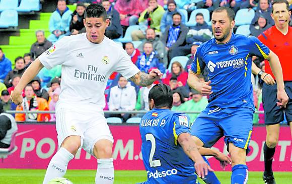 El tanto ante Getafe es el segundo consecutivo que James Rodríguez anota en la Liga BBVA. El anterior lo anotó ante Éibar, partido en el cual Real Madrid ganó 4-0. FOTO reuters
