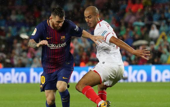 Messi llegó a los 600 partidos contra su víctima preferida: el Sevilla (29 goles). En Barcelona le quieren ofrecer un contrato vitalicio, como sucedió con el capitán culé Andrés Iniesta. FOTO afp 