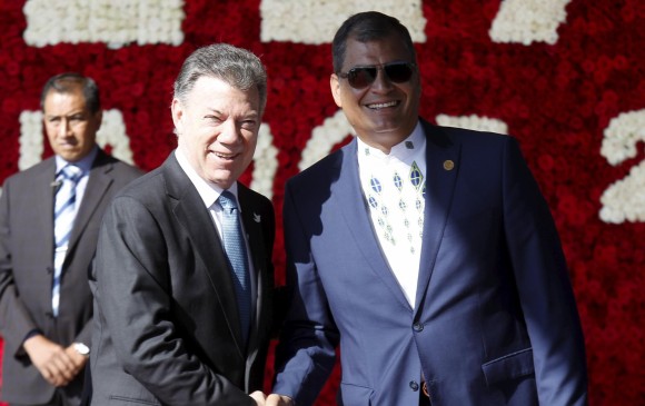 El presidente anfitrión, Rafael Correa, dio su respaldo al proceso de paz en Colombia. FOTO reuters.