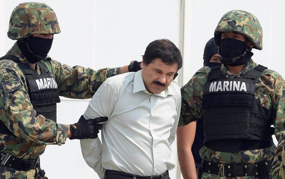 Joaquín, el “Chapo” Guzmán al momento de su detención en 2014. FOTO: AFP