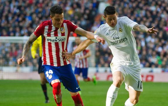 El jugador colombiano James Rodríguez salió abucheado del partido que disputó el Real Madrid ante el Atlético de Madrid, en un derby que quedó 0-1 perdiendo el conjunto merengue. FOTO AFP