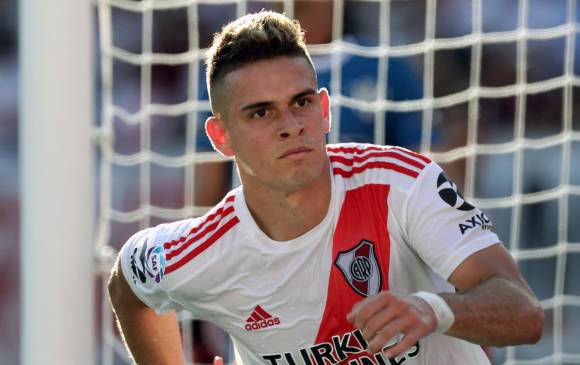 Santos Borré fue fichado por el Atlético en agosto de 2015. Lo cedió al Cali y luego al Villarreal. Después llegó a River. FOTO AFP