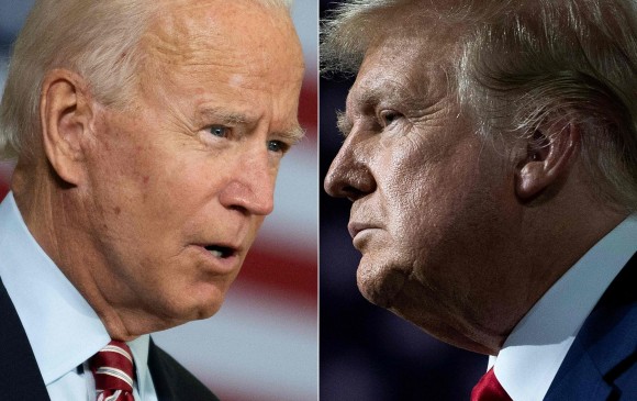 El demócrata Joe Biden (con tapabocas) y el presidente republicano Donald Trump se enfrentarán en tres debates. Estos eventos son el segundo “programa” de televisión más visto del país. FOTO AFP