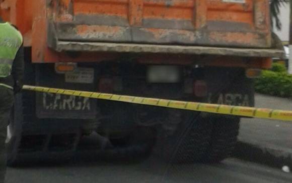 Esta fue la volqueta implicada en el accidente. FOTO Cortesía