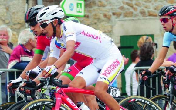 Iván Ramiro Sosa hace parte del elenco nacional que disputa en carreteras francesas la posibilidad de volver a ganar el Tour de l’Avenir. FOTO cortesía Éder Garcés-fedeciclismo 