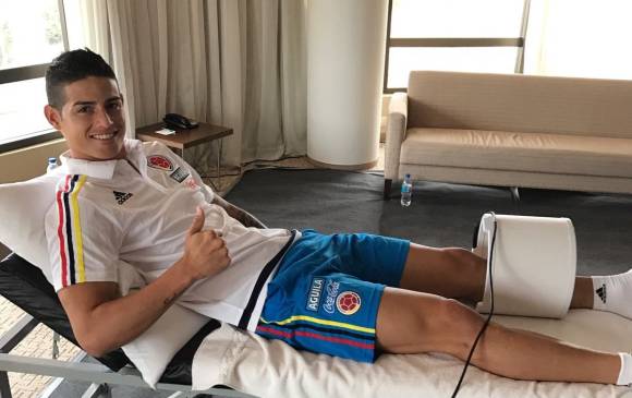 James Rodríguez se muestra optimista. Los médicos de la Selección aún no lo descartan, pero es muy incierto. FOTO cortesía FCF