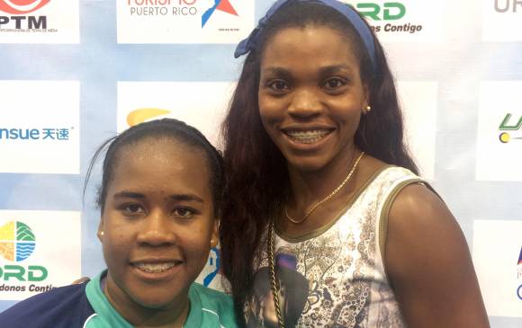 Caterine Ibargüen le dio aliento a Paula Medina. FOTO cortesía