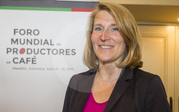 Annette Pensel es la directora de la organización suiza Plataforma Global del Café que trabaja por la sostenibilidad de esta cadena de valor. FOTO JULIO CÉSAR HERRERA