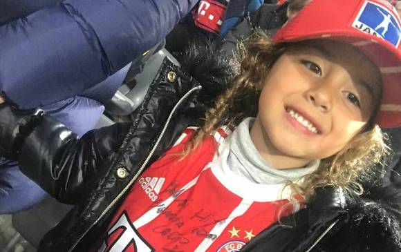 Salomé Rodríguez estuvo en la tribuna, acompañando a su padre. FOTO Instagram.com/JamesRodriguez10